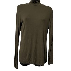 GAP Lettuce Hem Mock Neck Top M